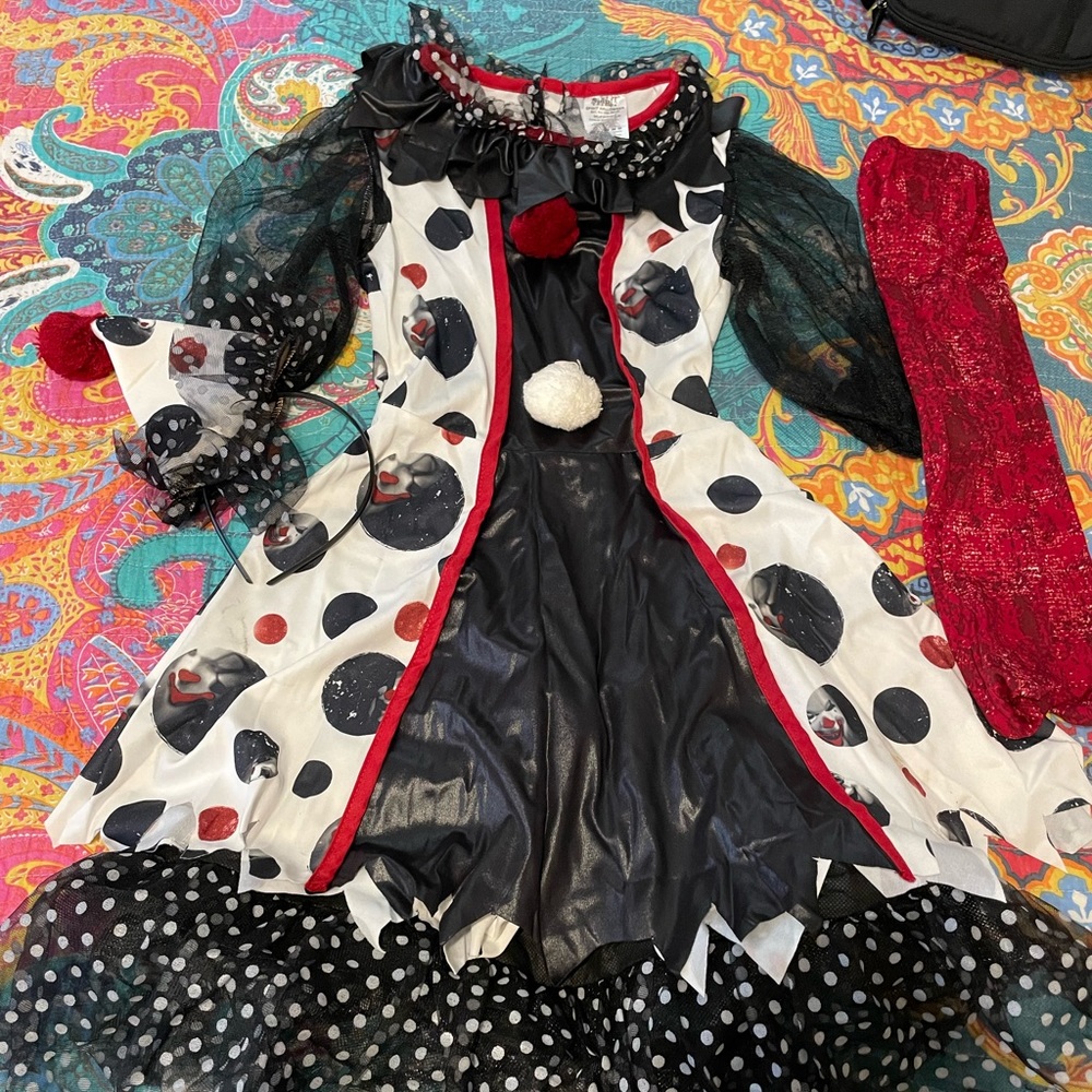 Creepy Clown Girl Size Small 6-8
